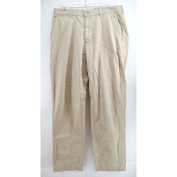 Polo Ralph Lauren Chino Pants‎ Regular Fit Flat Front Men Size 34x34 Beige - Picture 1 of 10